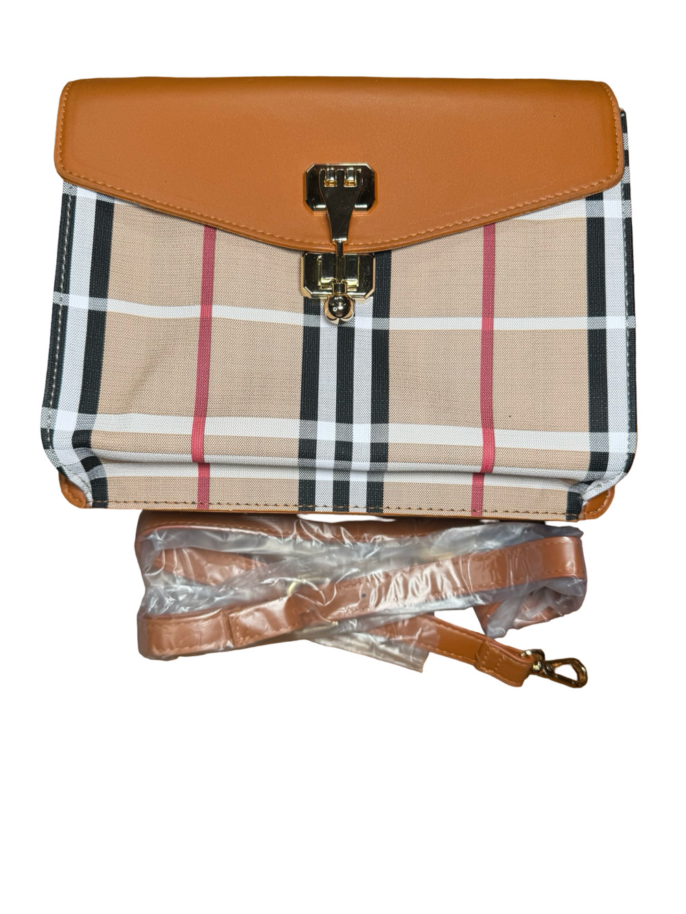 Loulu Berry Collection Plaid Crossbody Handbag With Strap